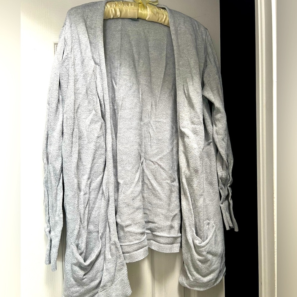 Cardigan, lightly worn.